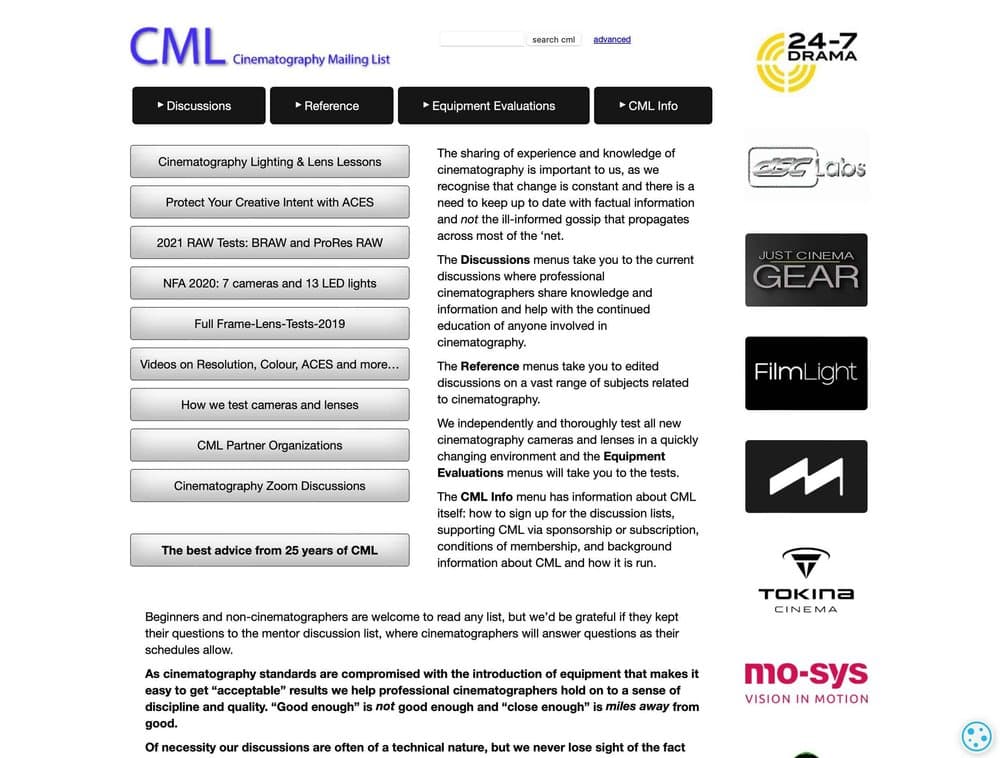 Cinematography Mailing List screenshot